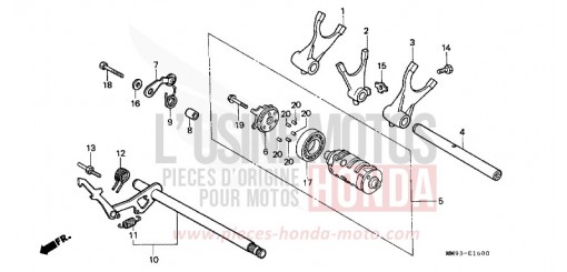 BARILLET DE SELECTION XL600VN de 1992